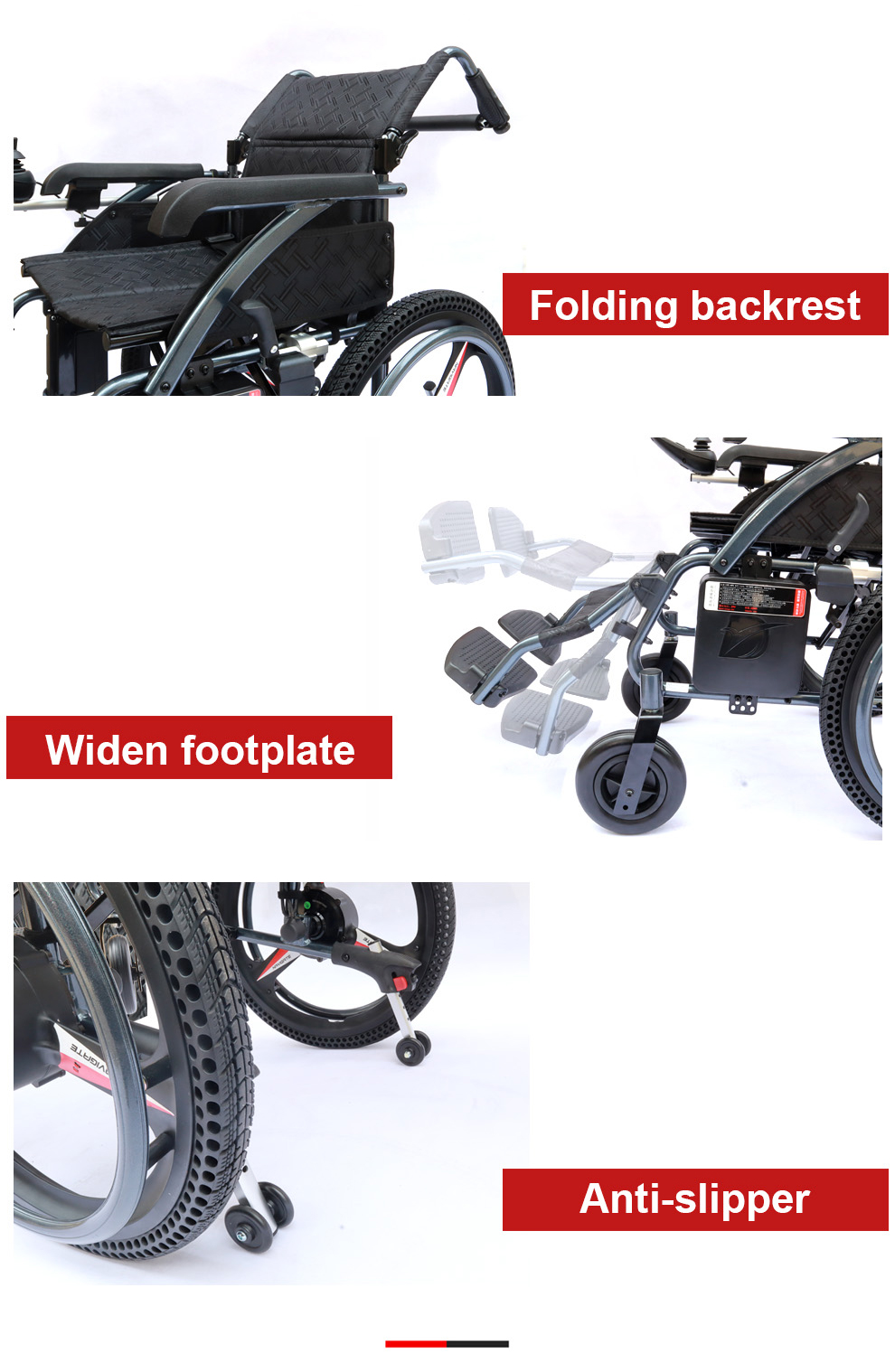 Foldable power wheelchair