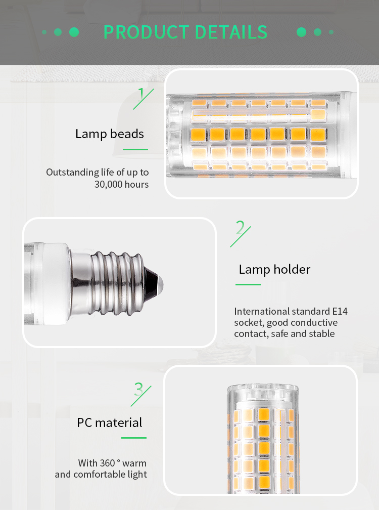 I-SFG G9 E12 E14 E17 B15 4.5W led No Flicker&Dimmable AC120V AC230V 470lm 2835SMD Corn bulb Hot sale products Ceramic+PC