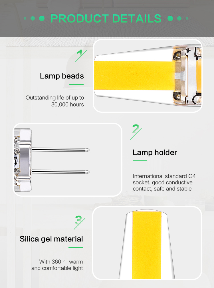 g4 led corn light 12v COB sapphire crystal lamp corn light led wholesale dimmable led