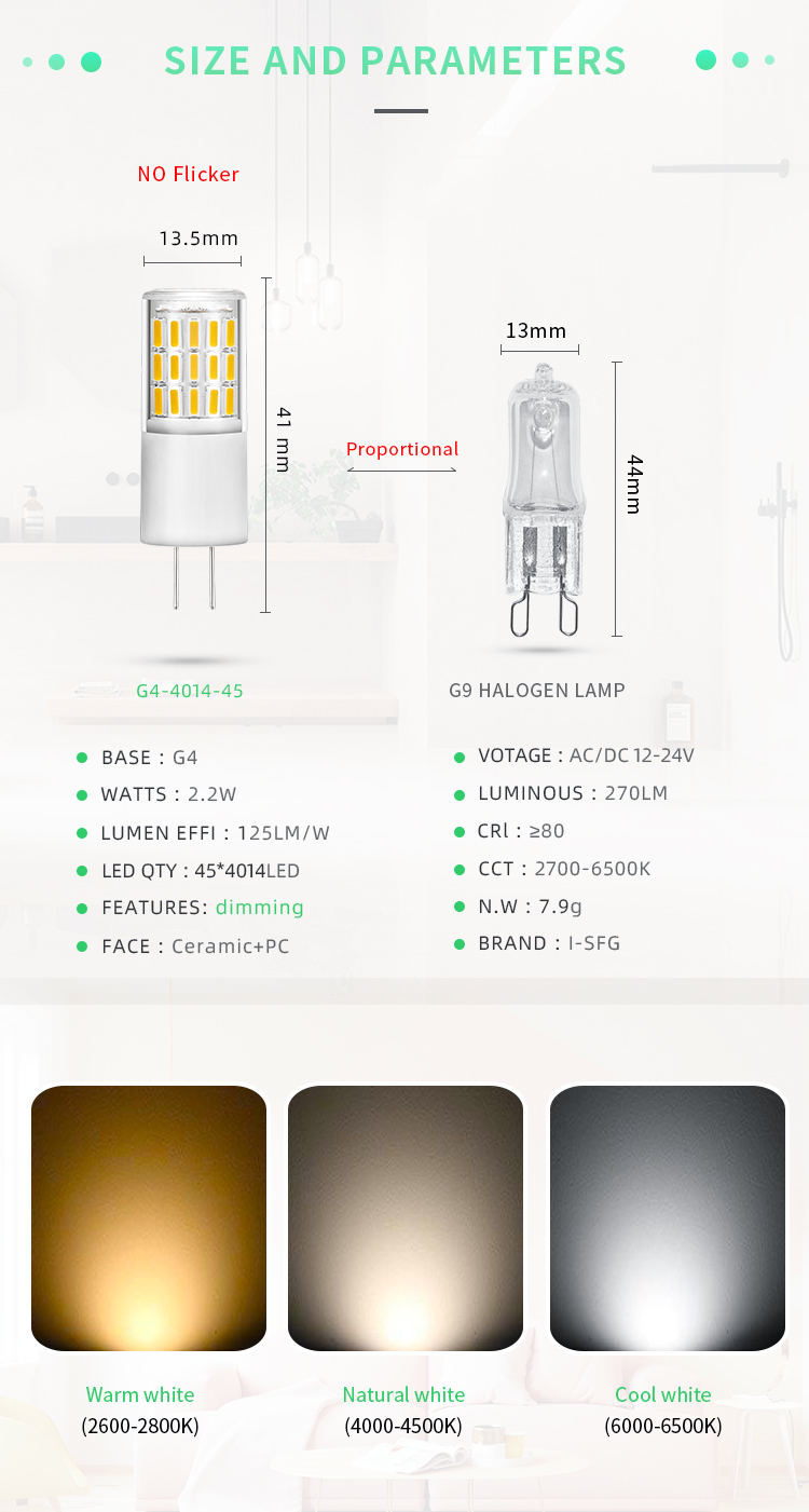 LED bulb LED 2W acdc12v led G4 household light source factory direct sales