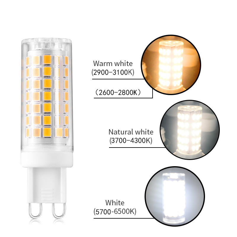 G9 led corn lamp double pin base 5W soft white G9 E12 E14 E17 B15 lamp holder bulb, 550lm, ceramic base G9 bulb, suitable for di