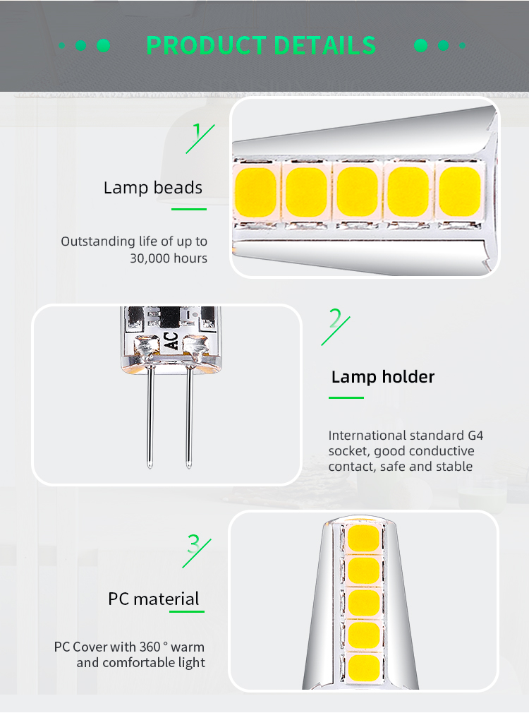 Foreign trade source 10 bead 2W G4 led corn lamp household dimmable non flashing bright bulb