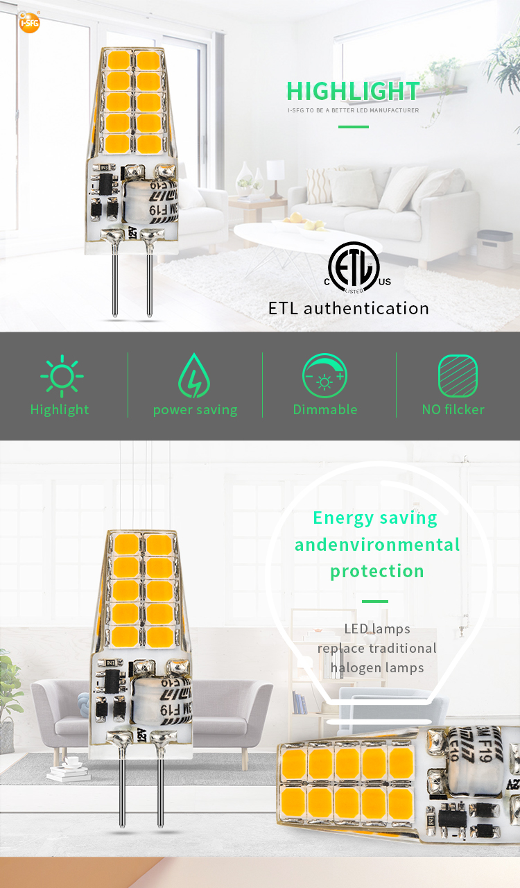 Amazon Hot Selling 3W G4 LED Bulbs Energy Saving 30W Halogen Bulbs Equivalent No Flicker G4 Led Bulbs