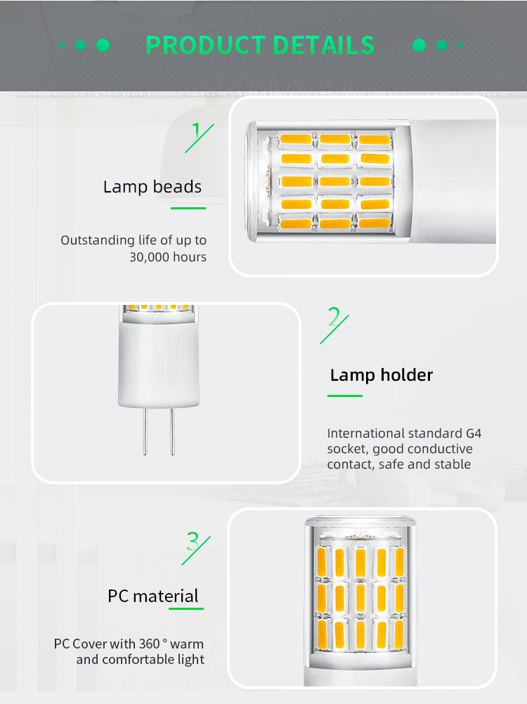 LED bulb LED 2W acdc12v led G4 household light source factory direct sales