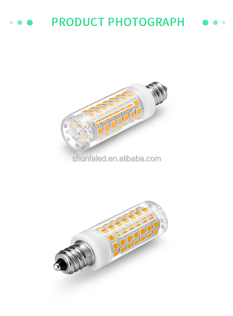 I-SFG No Flicker & Dimmable  E12 4.5W led corn light  AC120V  470lm 2835SMD  Ceramic+PC
