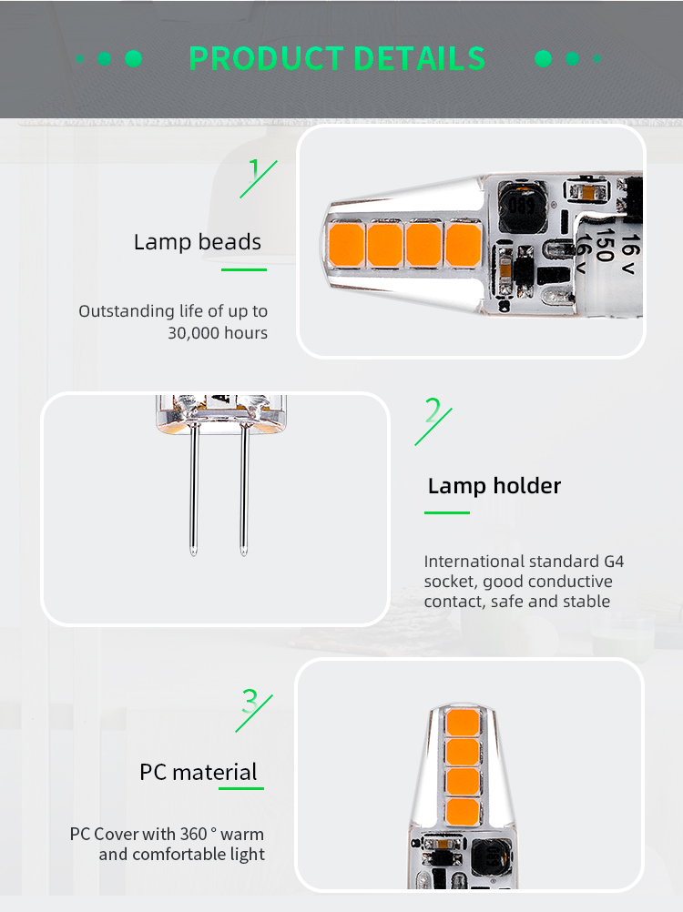 I-SFG 2W G4 2835 SMD LED Corn Bulb No Flicker G4 Led Bulb