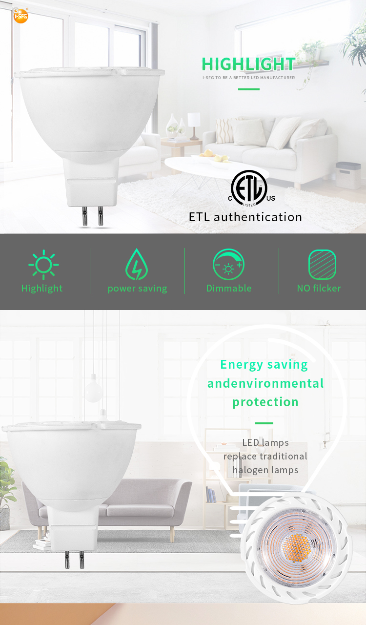 Modern LED lamp cup non flickering ceiling light source spotlight MR16 household LED bulb