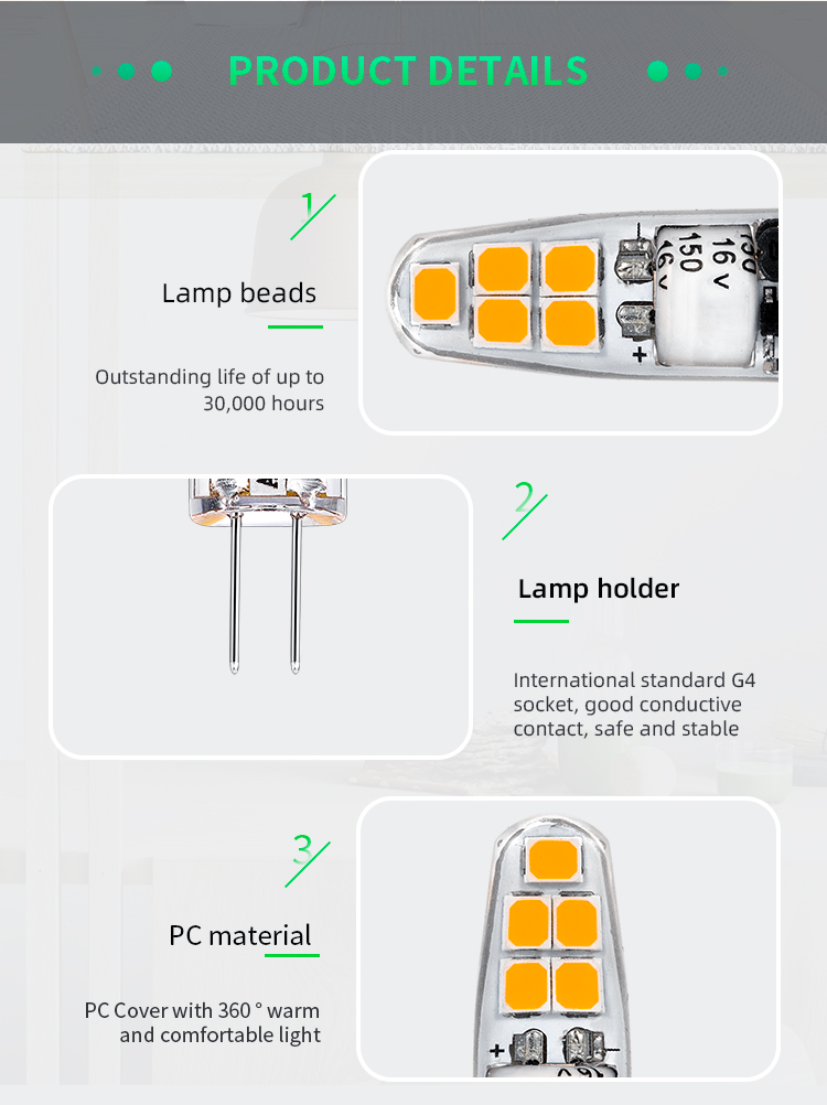 Wholesale G4 LED Corn Bulb No Flicker 2W AC/DC 12V Replacement For Halogen Mini G4 Led Light Bulb