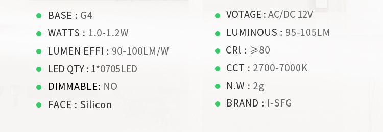 Wholesale G4 Bi-Pin Base 20W Halogen Bulb Equivalent AC/DC 12V No Flicker 1.5W G4 LED SMD Bulbs