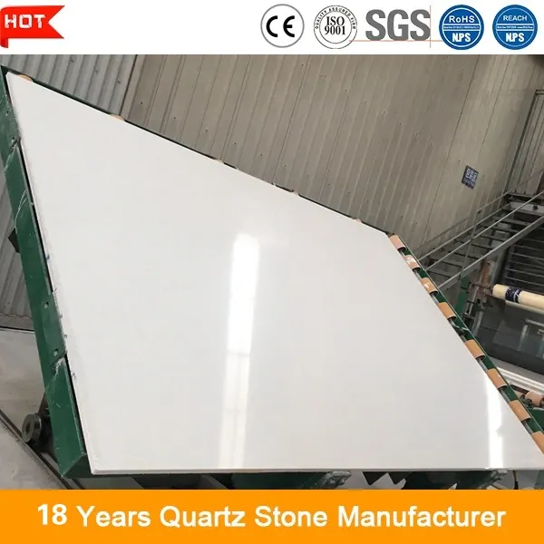 High density classic milky quartz stone slab