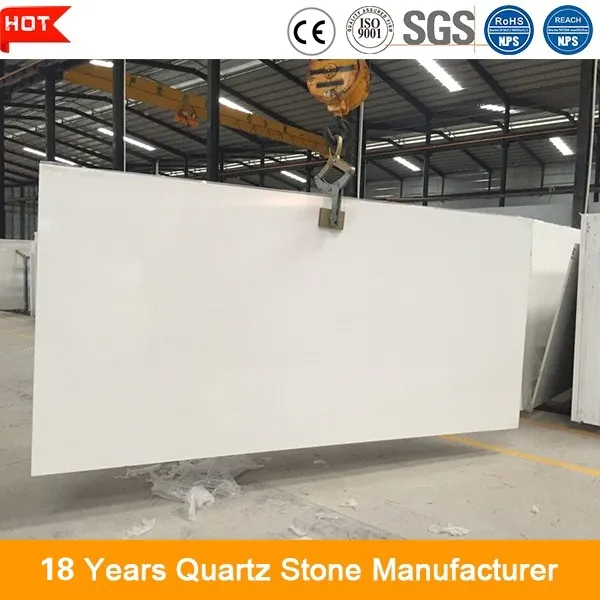 high gloss polished quartz stone white artificial stone for countertop