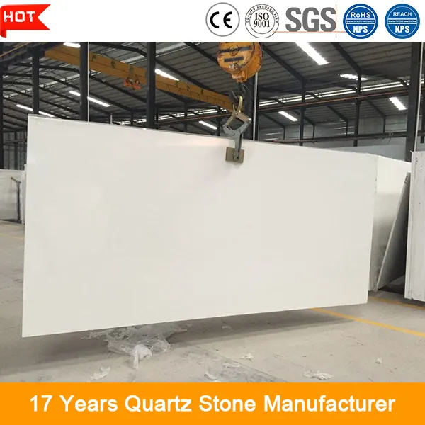 20mm big stone form super white artificial quartz stone for countertop