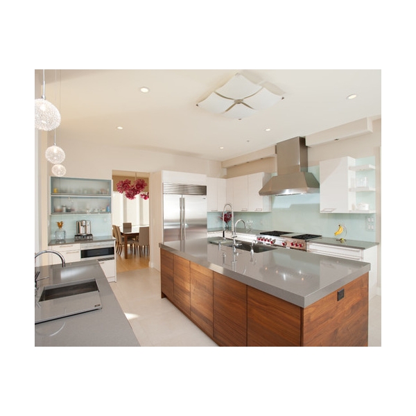 Scratch Resistant Polished Grey Quartz Countertops