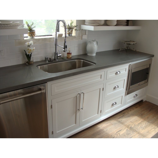 Scratch Resist Dark Grey Quartz Countertops For Kitchen