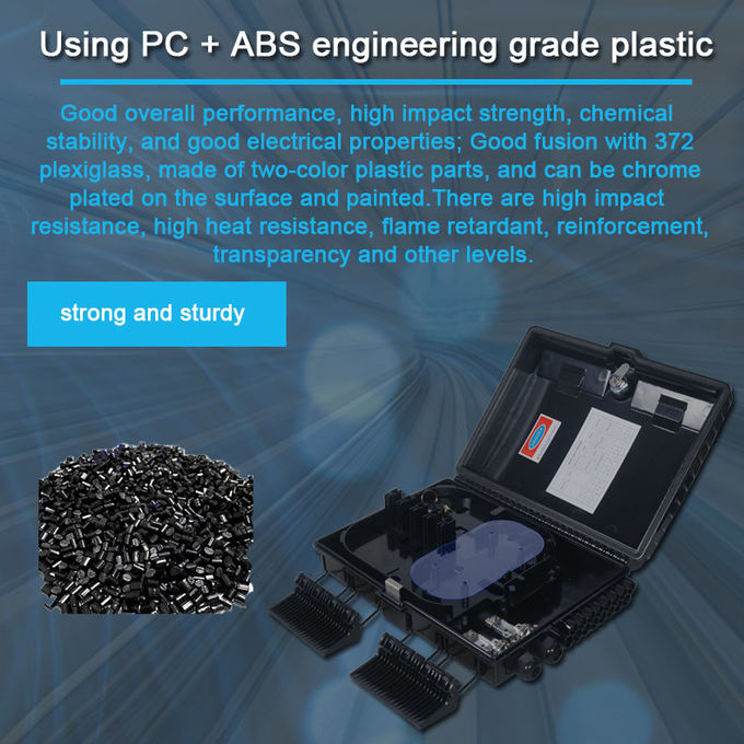 16 Core Outdoor Fiber Optic Distribution Cabinet Black PC ABS PE Fiber Splicing 1*16 5