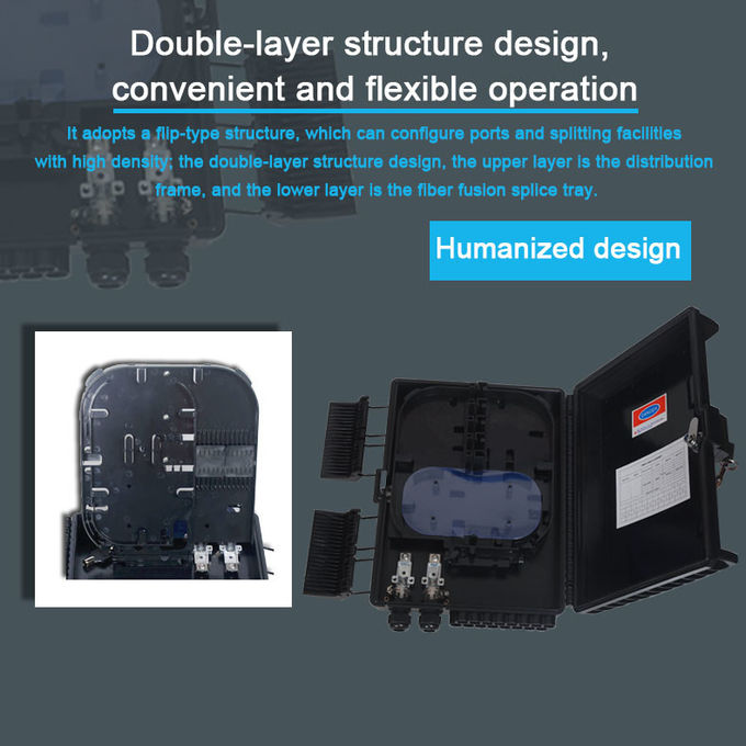 16 Core Outdoor Fiber Optic Distribution Cabinet Black PC ABS PE Fiber Splicing 1*16 2