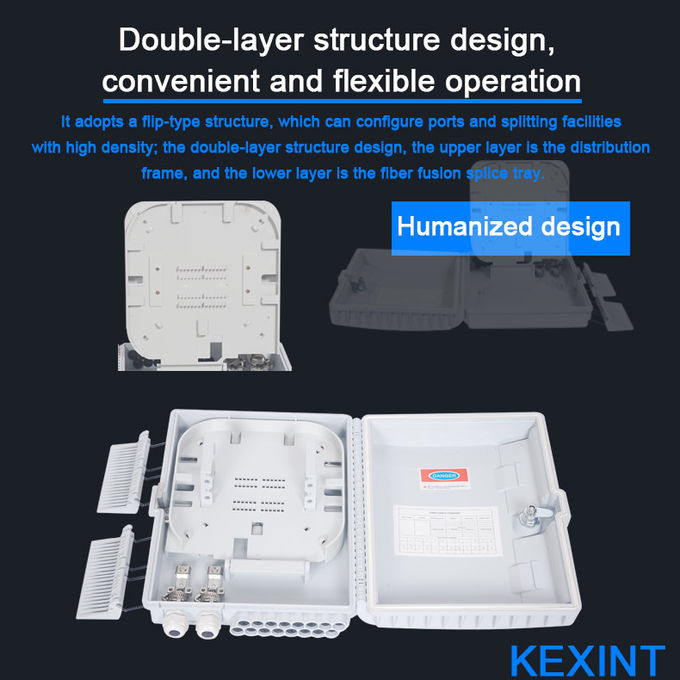 2 Into 16 Out Overhead Fiber Optic Distribution Box Splicing Black Holding Pole Gray 5