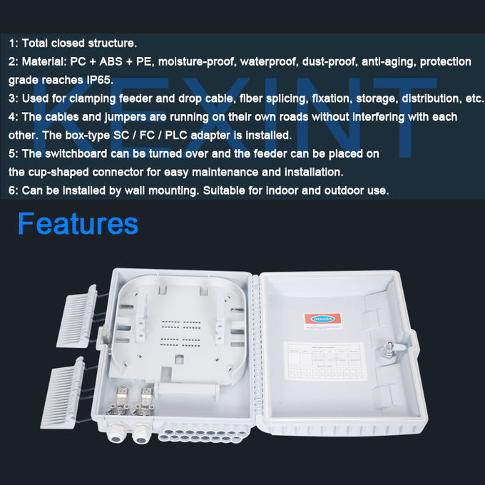 2 Into 16 Out Overhead Fiber Optic Distribution Box Splicing Black Holding Pole Gray 7