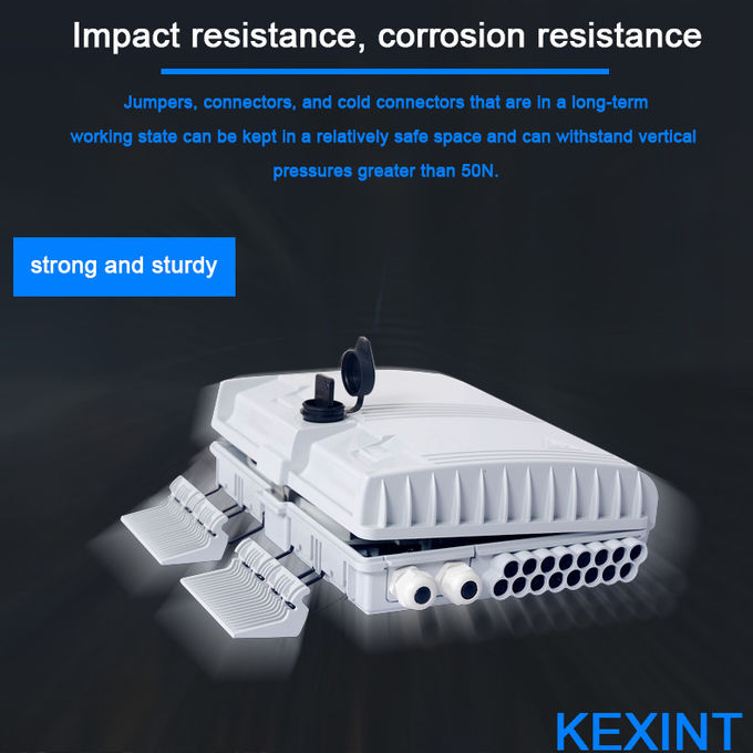 2 Into 16 Out Overhead Fiber Optic Distribution Box Splicing Black Holding Pole Gray 2