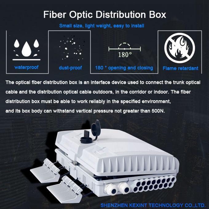 2 Into 16 Out Overhead Fiber Optic Distribution Box Splicing Black Holding Pole Gray 4