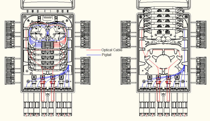 Fast Connect Fiber Optic Distribution Box 4 Into SC 16 Ports Wall Mounting Holding Pole 1
