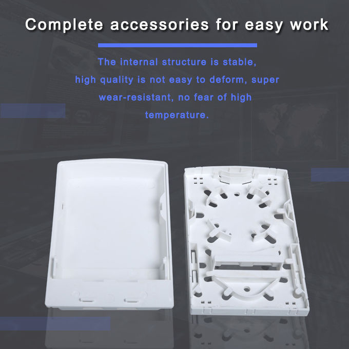 2 Core Mini FTTH Distribution Terminal Box Flame Retardant SC APC Adapters Include 2