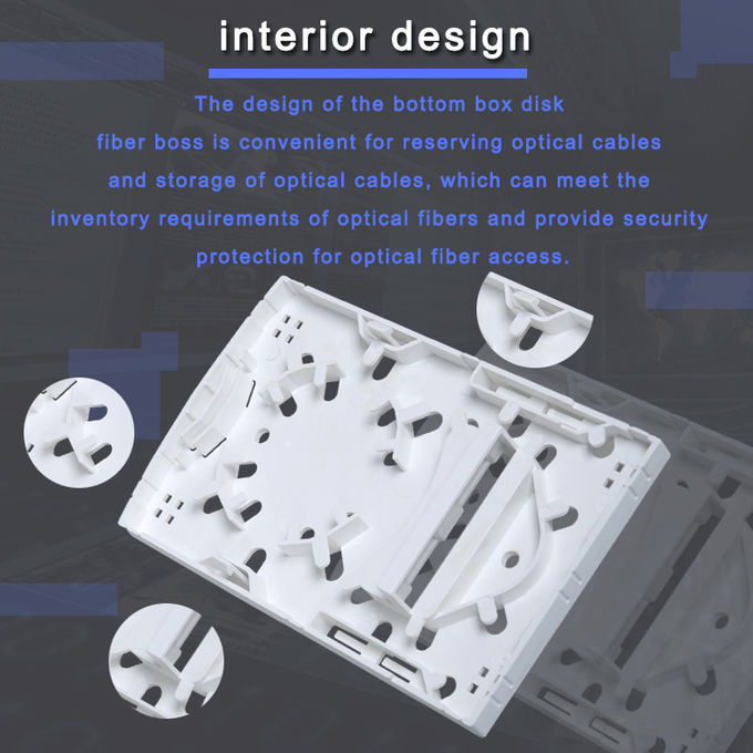 2 Core Mini FTTH Distribution Terminal Box Flame Retardant SC APC Adapters Include 3