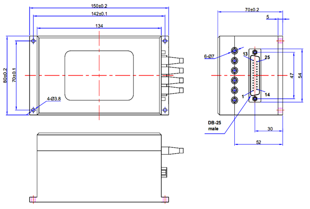30dB Return Loss Fiber Optic Switch FSW 1x24 Mechanical WDM 1x16 1x32 OM4 0