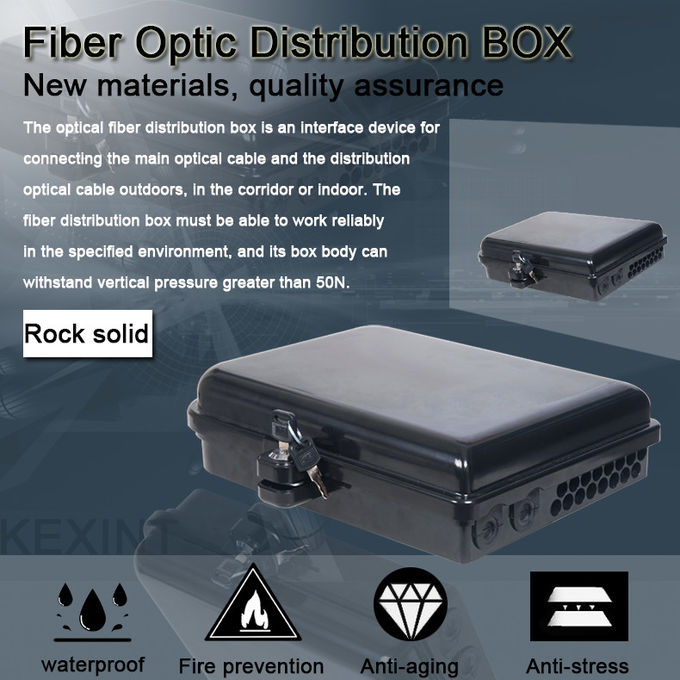 24 Core Outdoor Fiber Optic Distribution Box ABS PC Wall Hanging Pole Installation 3