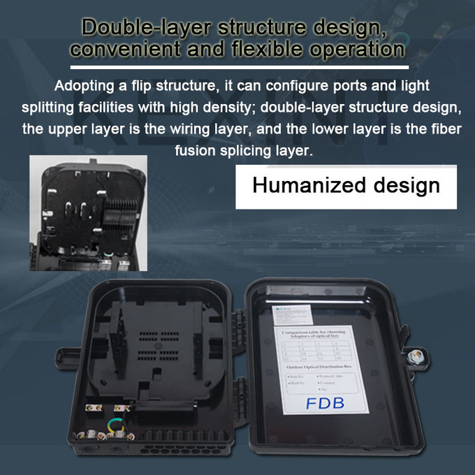 24 Core Outdoor Fiber Optic Distribution Box ABS PC Wall Hanging Pole Installation 4