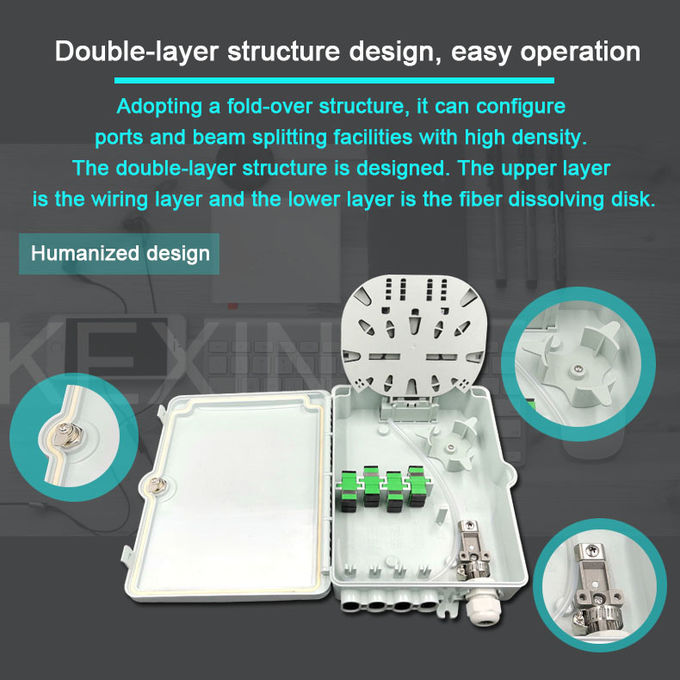 FTTH Information Outdoor Fiber Optic Distribution Box Cabinet Network SC/APC ABS 2