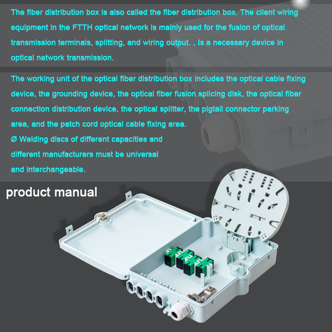 FTTH Information Outdoor Fiber Optic Distribution Box Cabinet Network SC/APC ABS 3
