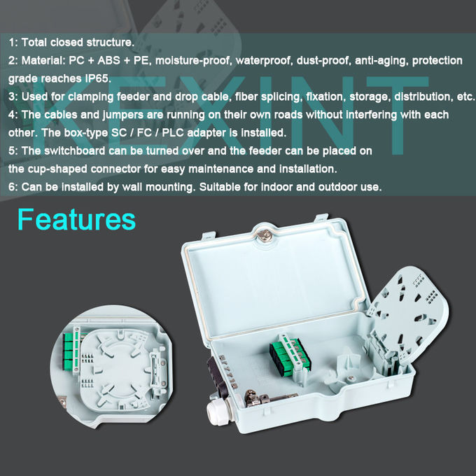FTTH Information Outdoor Fiber Optic Distribution Box Cabinet Network SC/APC ABS 0