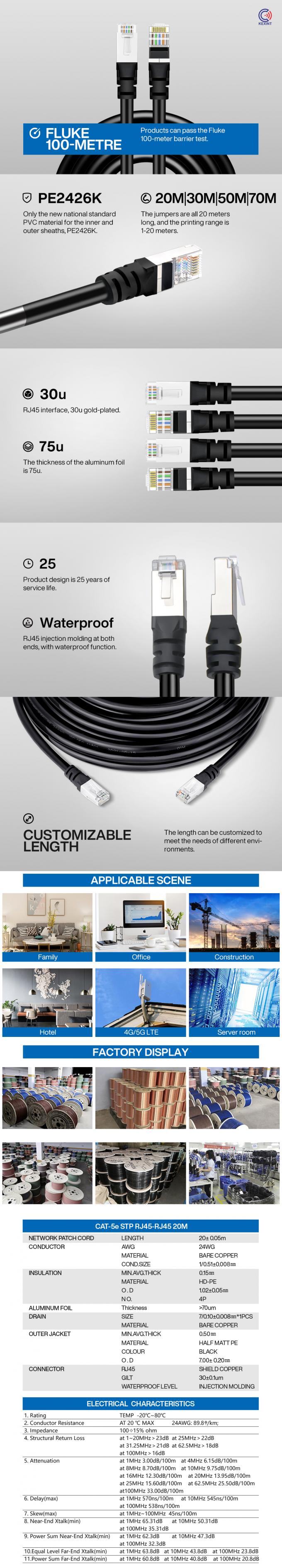 UTP FTP STP SFTP Fiber Optic Armoured Cable Cat5 Cat5e Cat6 RJ45 HDPE 0