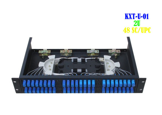 Panel de conexión de fibra óptica para rack 2U de 48 puertos, gabinete de panel de terminación de fibra óptica 0