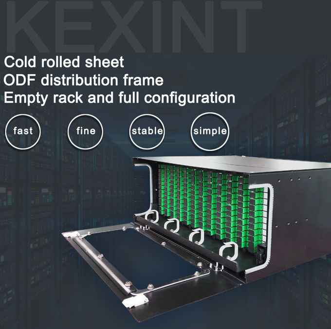 Panel de conexión óptica para rack ODF de 4U y 144 núcleos SC/APC con 12 casetes 2