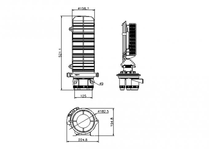 FOSC PP Thread IP68 Dome Fiber Optical Closure 0