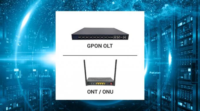 4GE 2POTS GEPON ONU Device WiFi Black , OLT ONT GPON 1 SC UPC PON Port KEXINT 0