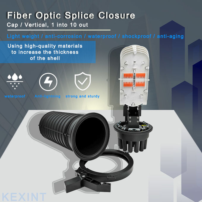 24-144 Core Dome Fiber Optic Splice Closure Joint Cable Fully Mechanical Sealing 1