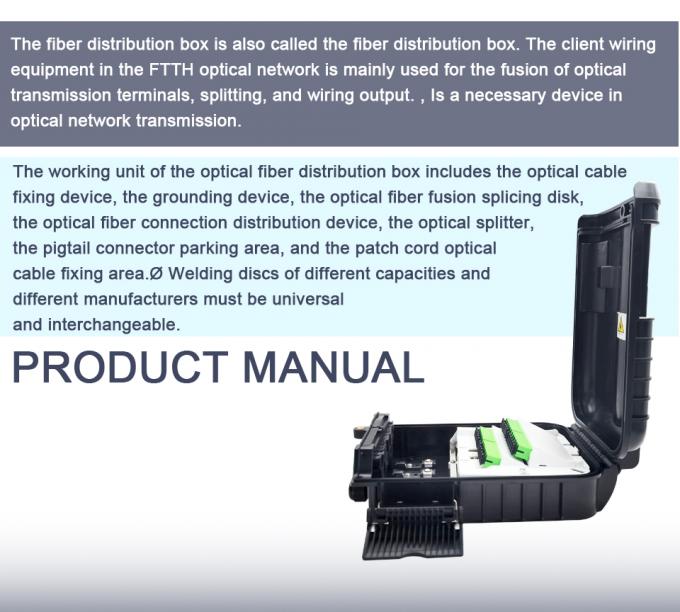 IP65 FTTH 24cores Fiber Optic Distribution Box PC ABS 5
