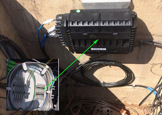 Caja de cierre de fibra óptica multinúcleo de 96 núcleos, 4 entradas y 24 salidas, para exteriores, IP68, 1 divisor PLC de 1 x 16.