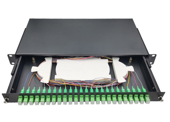 24 Ports SC/APC ODF Rack Fiber Patch Panel 1U 19 Inch Standard Frame Type Pull - Out 0