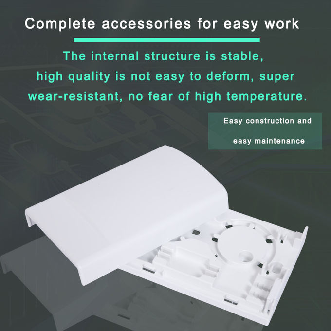 Caja de terminación de cable de fibra óptica de red de 4 puertos, 2 núcleos, SC APC, 120 x 80 x 25 mm, 1