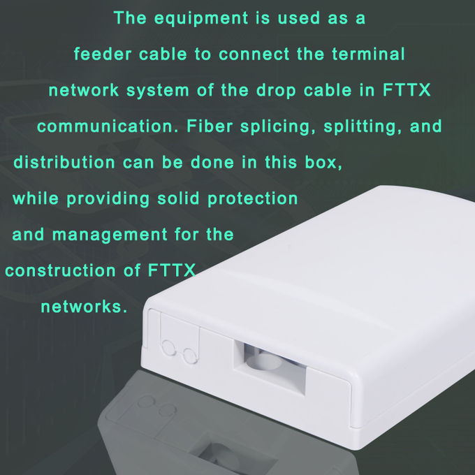 Caja de terminación de cable de fibra óptica de red de 4 puertos, 2 núcleos, SC APC, 120 x 80 x 25 mm, 0