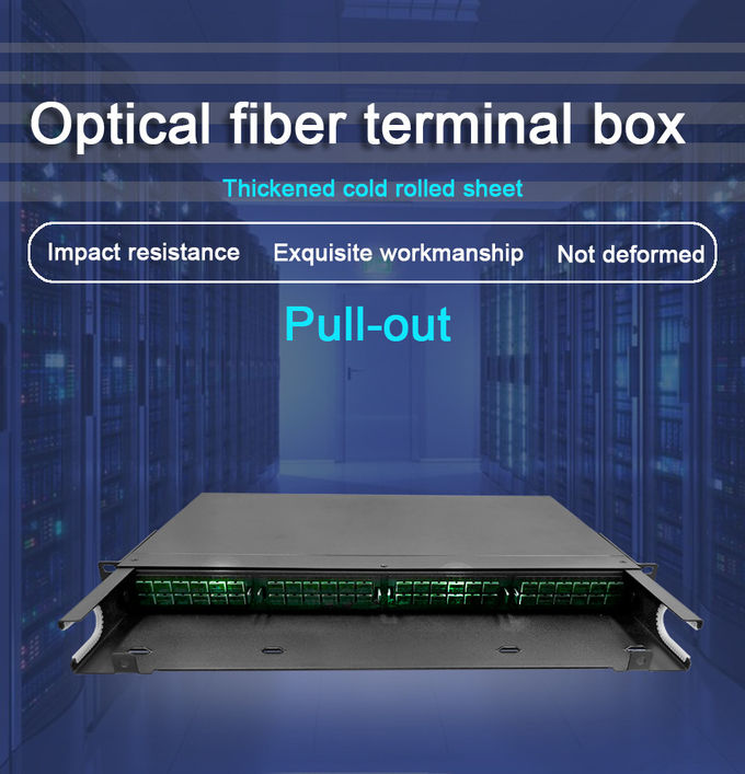Panel de conexión de fibra óptica SC APC de 48 núcleos OM4 1U 19" MPO ODF para rack