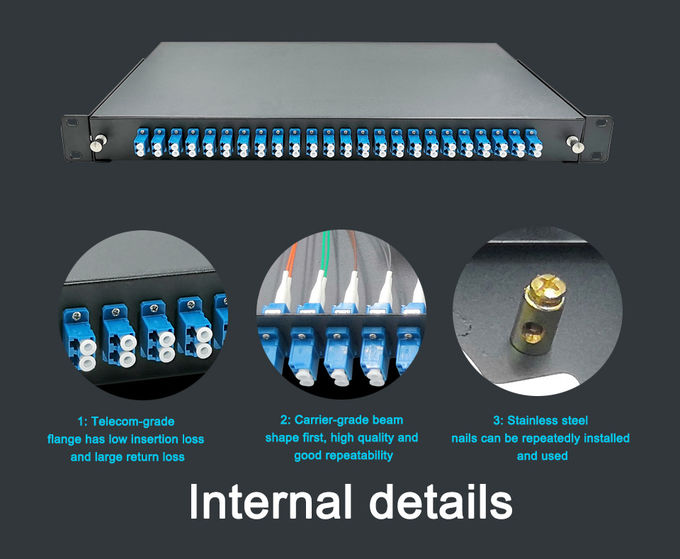 Panel de conexión de fibra óptica ODF de 1U, 19" LC UPC, 48 núcleos, marco con cajón tipo 4
