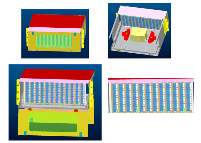 Panel de conexión óptica ODF 144FO para rack de 12 casetes