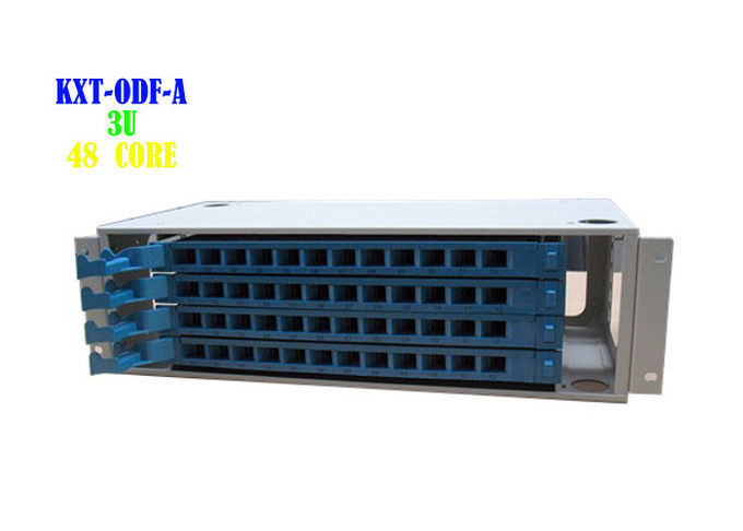 Gabinete de panel de conexión de fibra óptica para rack de 48 puertos, panel de fibra SC ODF 3U de 48 núcleos