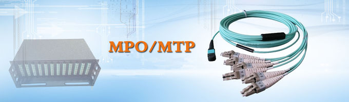 Cable de conexión de fibra óptica multimodo USCONEC 4, 40G MTP MPO a LC con casquillo desnudo OM3