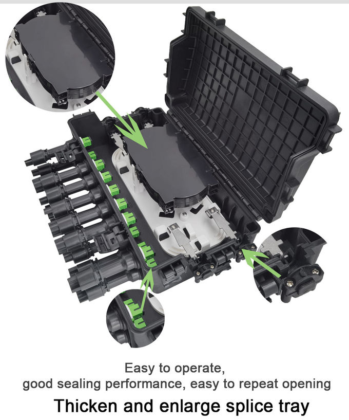 Fast Connect Fiber Optic Splice Closure FTTH 16 Ports Wall Mounting Holding Pole SC 1